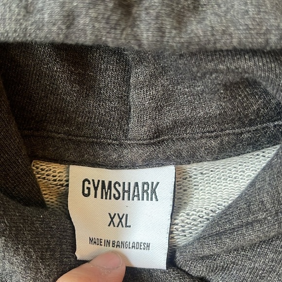 Gymshark gray cropped hoodie size xxl pull over sweatshirt - Picture 3 of 7